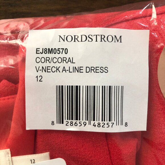 Eliza J, V-Neck Ruffle Hem Dress, Coral, Size 12 NWT - Picture 4 of 6